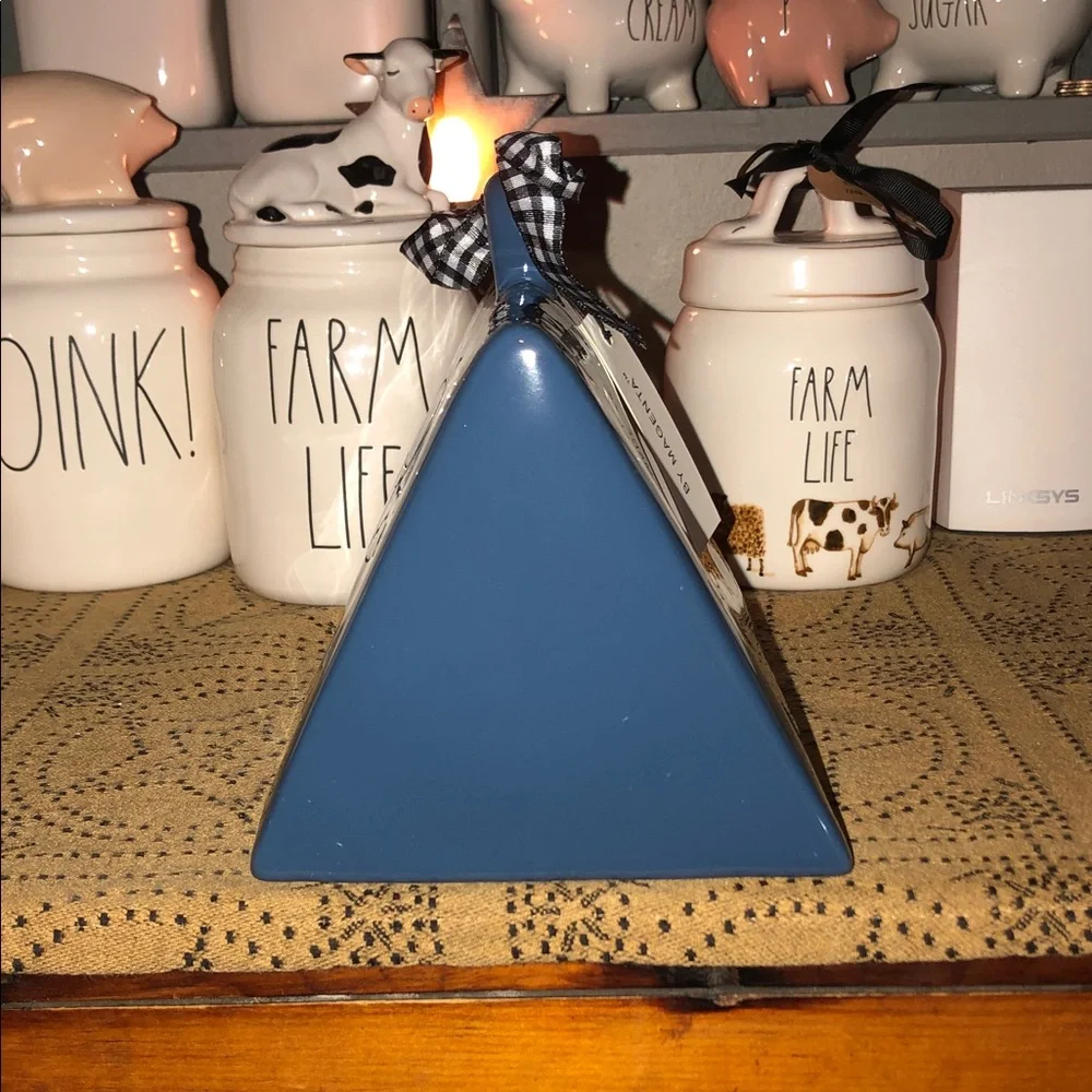 Rae Dunn WANDERLUST Tent Shaped Birdhouse Blue